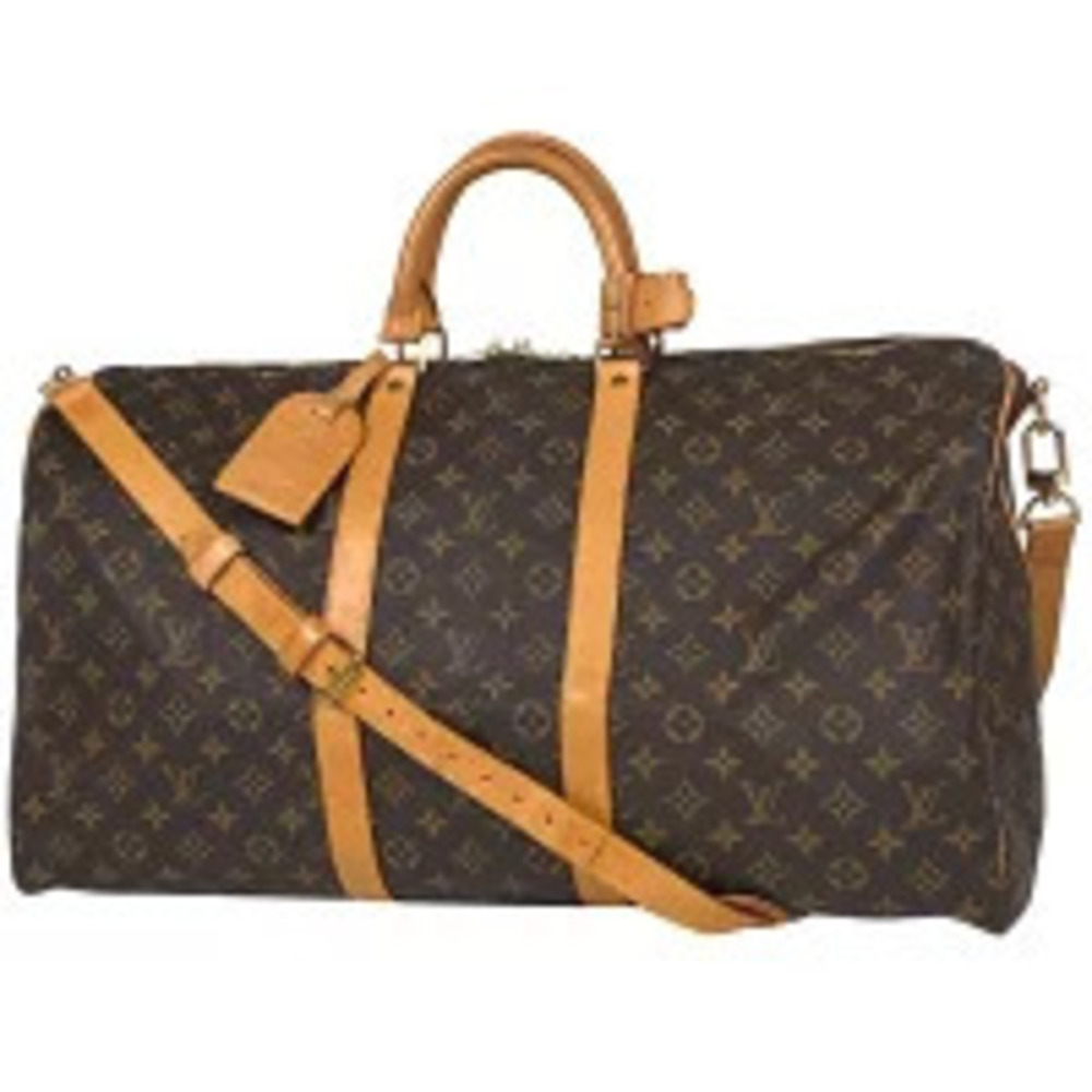Louis Vuitton Keepall Bandoulire Travel Business Trip Boston Bag Monogram Brown